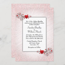 Valentine Glitter  Wedding Invitation