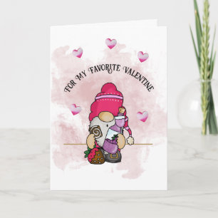 Valentine Gnome, 5" x 7" Folded Greeting Card