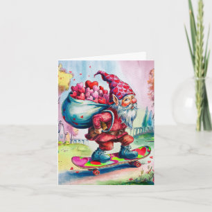 Valentine Gnome Happy Valentines Birthday Card