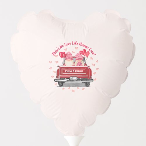 Valentine Gnome Love Pink Hearts Names Balloon