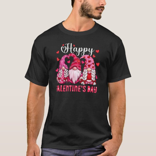 Valentine Gnome Love Valentine's Day Gnomes Friend T-Shirt (Front)