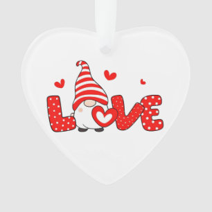 Valentine gnome  ornament