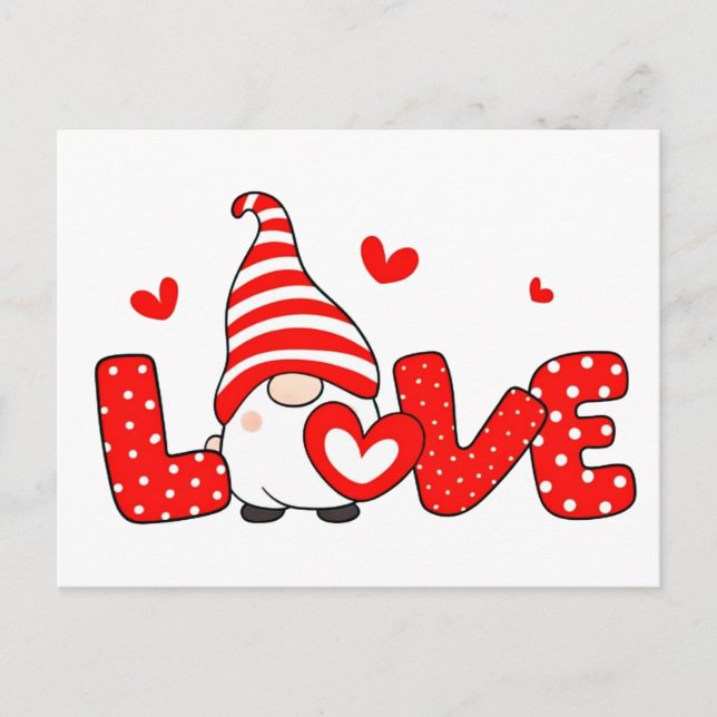 Valentine gnome postcard (Front)