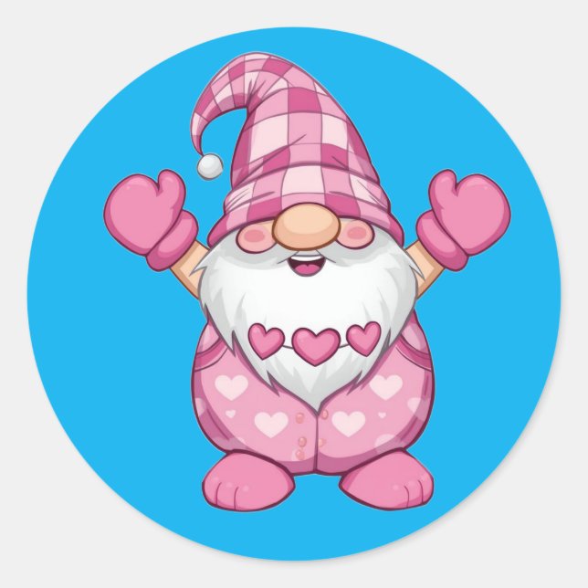 Valentine Gnome Sticker – Cute Love Design (Front)