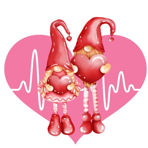 Valentine Gnome Valentine Heartbeat Classic Round Sticker