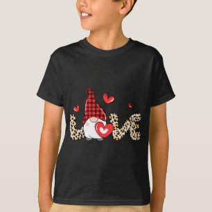 Valentine Gnomes Cheetah Heart Valentine's Day Gno T-Shirt