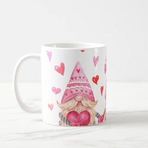 Valentine Gnomes Cute Watercolor Illustration Coffee Mug
