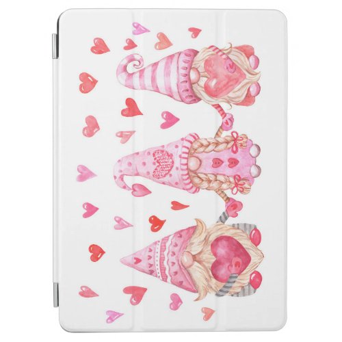 Valentine Gnomes Cute Watercolor Illustration iPad Air Cover