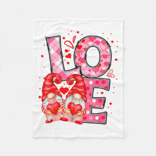Valentine Gnomes Heart Valentines Day Gnome Love T Fleece Blanket
