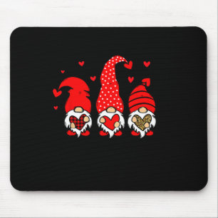 Valentine Gnomes Holding Heart Leopard Happy Valen Mouse Pad