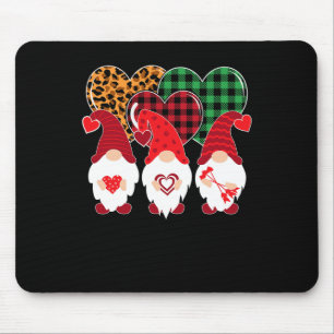 Valentine Gnomes Holding Heart Leopard Happy Valen Mouse Pad
