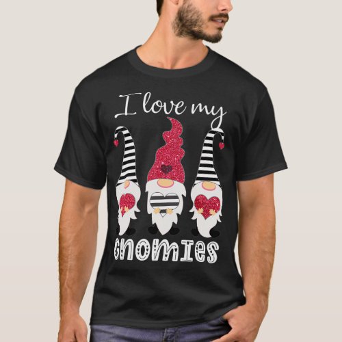 Valentine Gnomes I Love My Gnomies Best Friends Ma T_Shirt