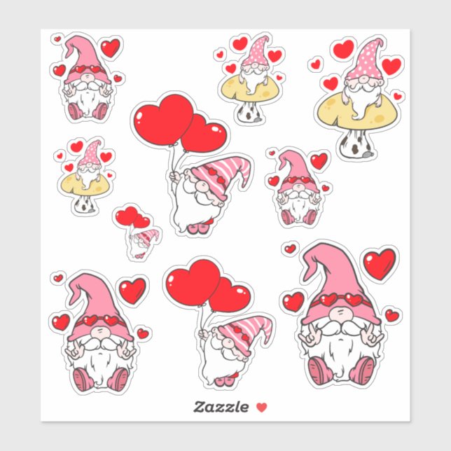 Valentine Gnomes Sticker (Sheet)