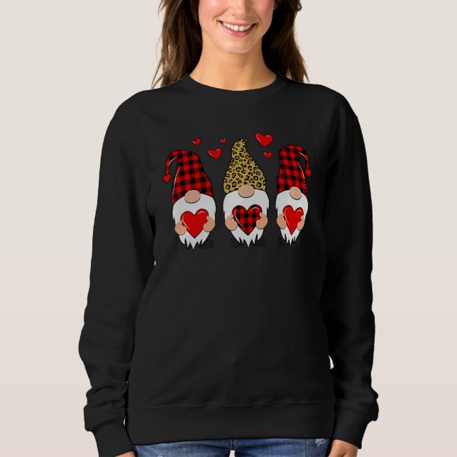 Valentine Gnomes Valentine's Day Love Leopard Buff Sweatshirt (Front)