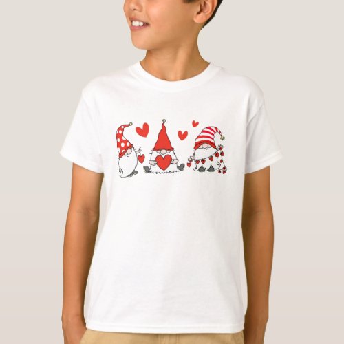 Valentine Gnomies Funny Happy Valentines Day T_Shirt