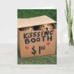 Valentine Golden Retrievers In Kissing Box Card