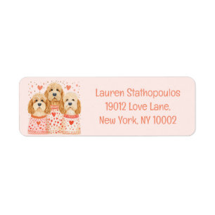 Valentine Goldendoodle Dogs Label