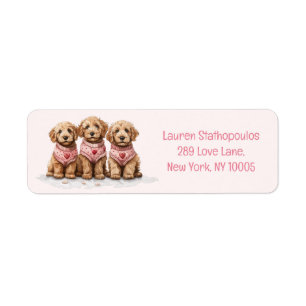 Valentine Goldendoodle Dogs Label