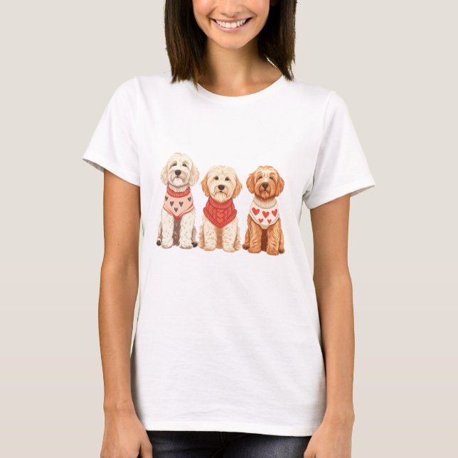 Valentine Goldendoodle Dogs T-Shirt (Front)