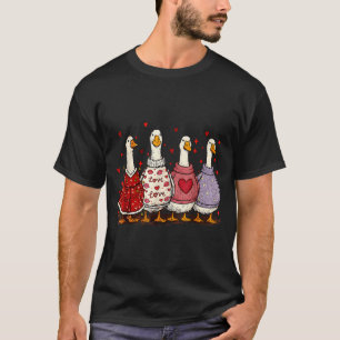 Valentine Goose Heart Silly Goose Valentines Day  T-Shirt