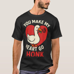 Valentine Goose Love Valentines - You Make My Hear T-Shirt