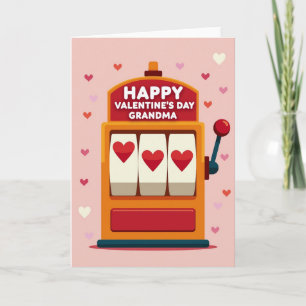 Valentine Grandma Slot Hearts Card