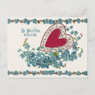 Valentine Greeting With Heart Holiday Postcard