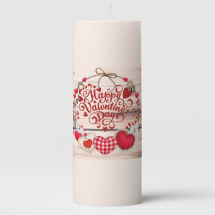 Valentine Greetings  Pillar Candle