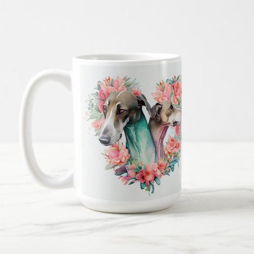 Valentine Greyhound Dog Coffee Mug