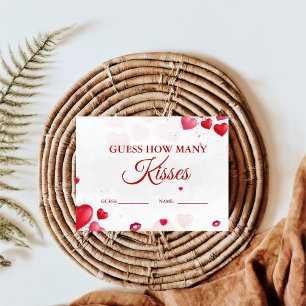 Valentine Guess How Many kissesGame  Enclosure Card