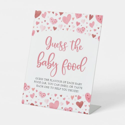 Valentine Guess the Baby Food Baby Shower Game Pedestal Sign