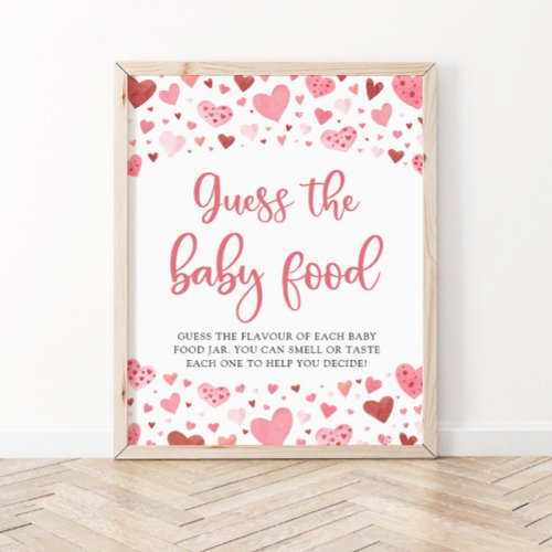 Valentine Guess the Baby Food Baby Shower Game Poster