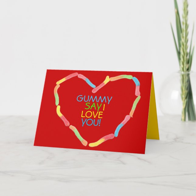 VALENTINE GUMMY WORMS HOLIDAY CARD (Front)