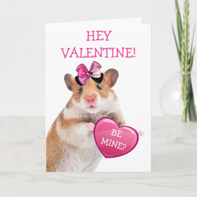 Valentine Hamster/Mouse Love Holiday Card (Front)