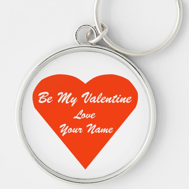 VALENTINE HEART ,Add Your Name Keychain (Front)
