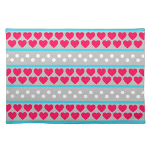 Valentine Heart And Circles Cloth Placemat