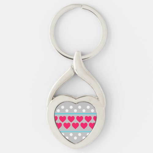 Valentine Heart And Circles Keychain