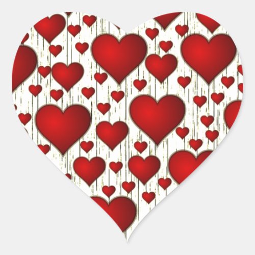 Valentine Heart Attack Retro Red Fab Colors        Heart Sticker