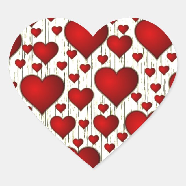 Valentine Heart Attack Retro Red Fab Colors        Sticker (Front)