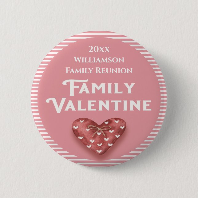 Valentine Heart Award Family Reunion Button (Front)