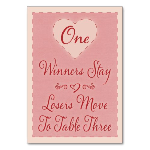 Valentine Heart Bunco Table Card 1