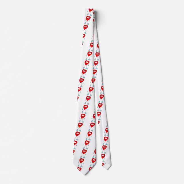 Valentine Heart Character Cute Hearts Neck Tie (Front)
