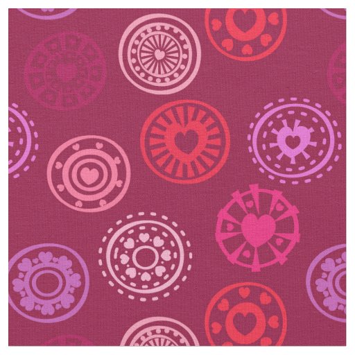 Valentine Heart Circles | On Red Fabric