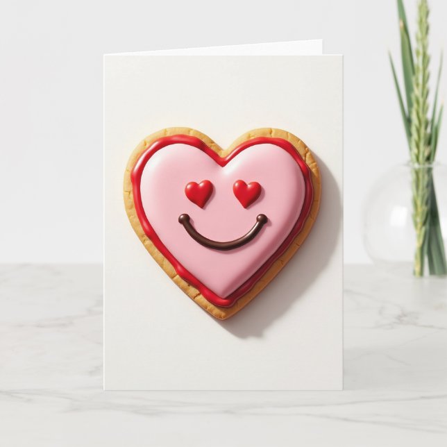 Valentine Heart Cookie Card (Front)