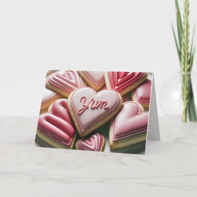 Valentine Heart Cookies Holiday Card (Front)