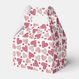 Valentine Heart Cookies Pattern Favor Boxes
