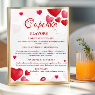 Valentine Heart Cupcake flavors sign