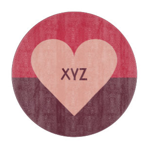 Valentine Heart custom monogram cutting board