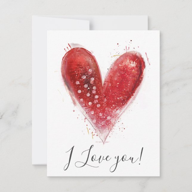 Valentine Heart Design Holiday Card (Front)