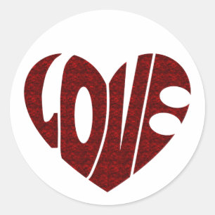 Valentine Heart design, Retro Love design Classic Round Sticker